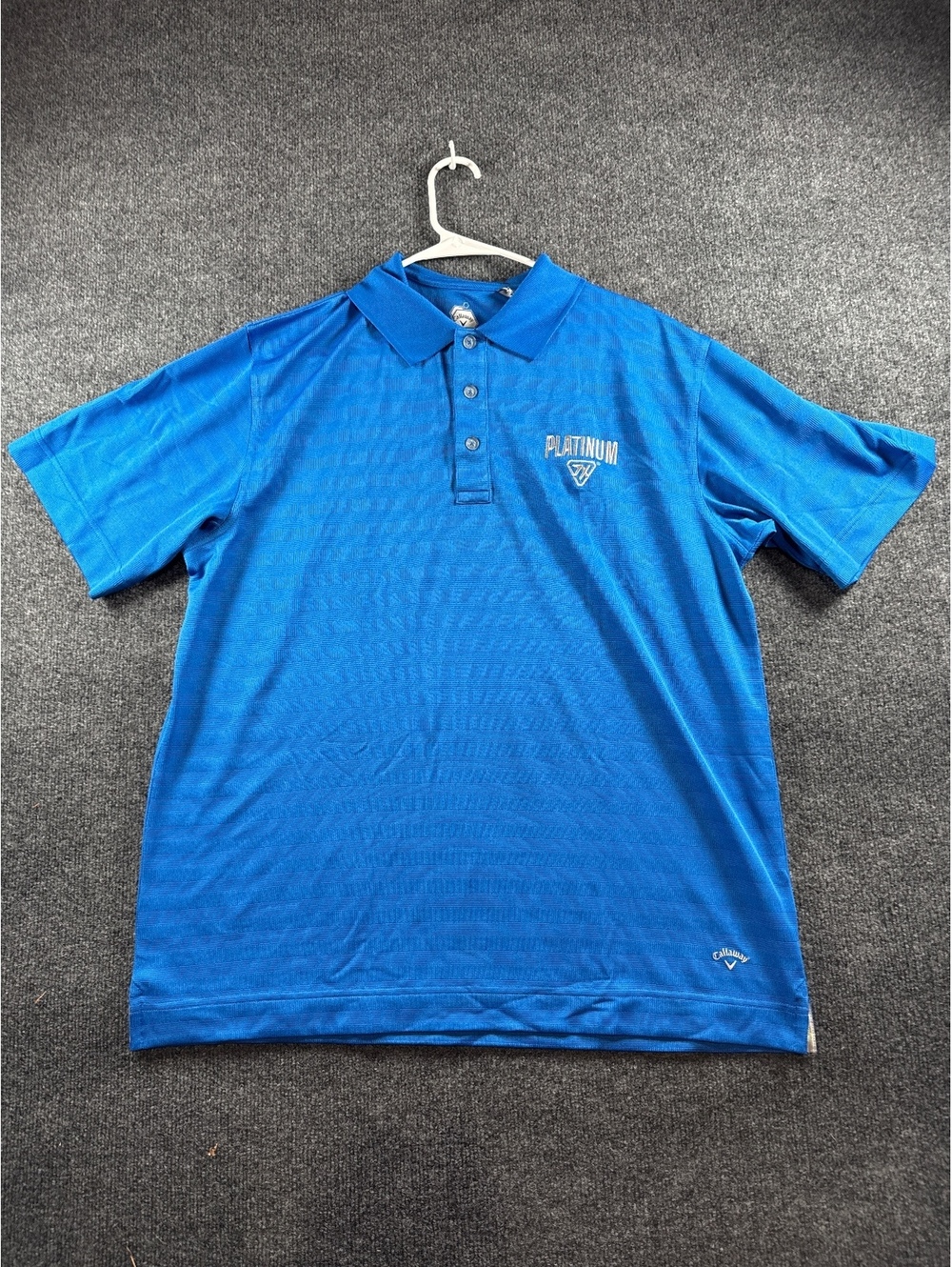 Callaway X Series Platinum Golf Polo Shirt Mens L Blue Short Sleeve Performance